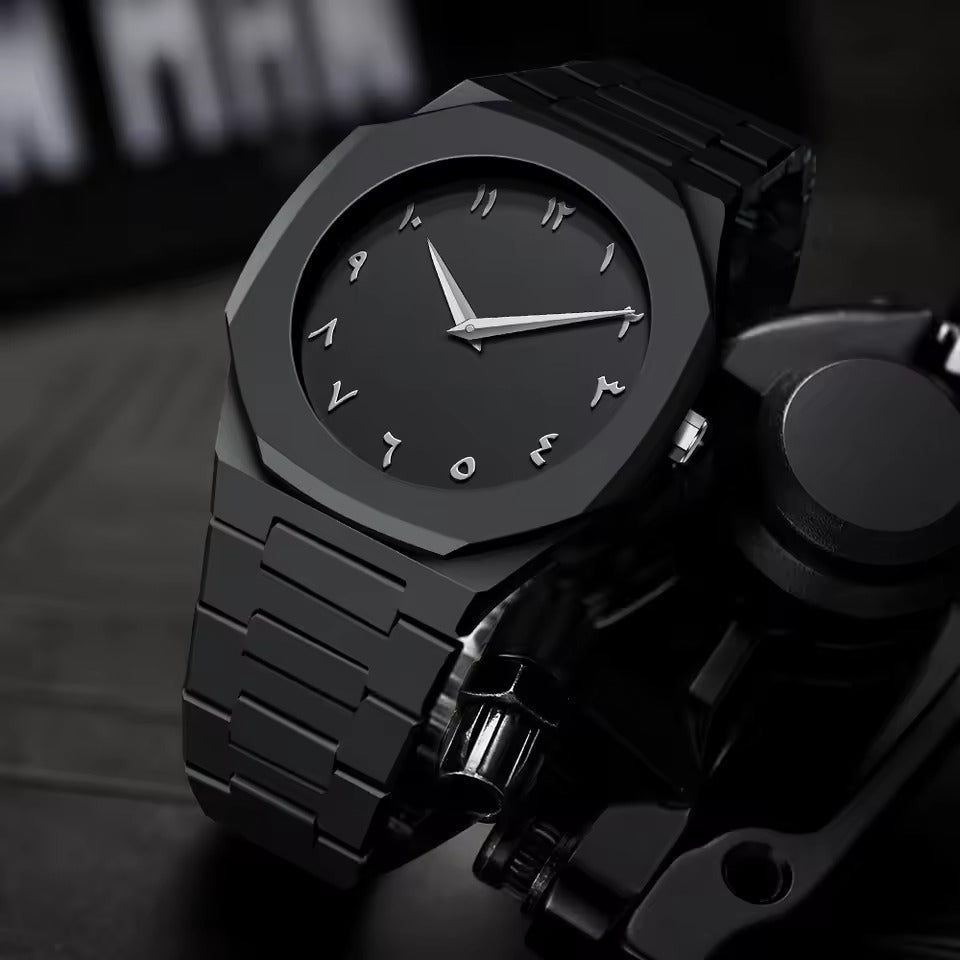 Simple Style Black Arabic Waterproof Trend sense Watch